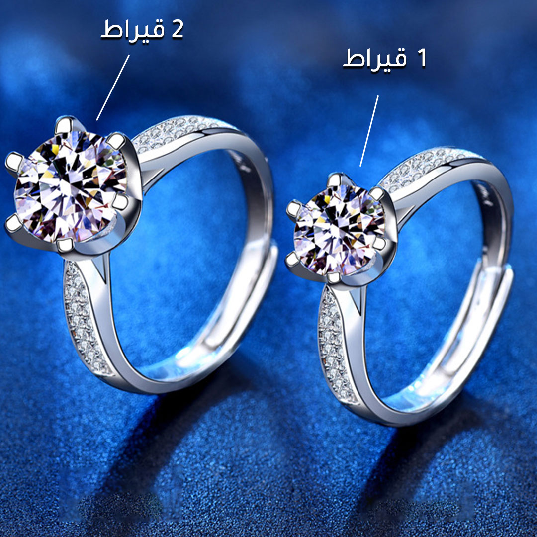 خاتم نسائي مصنوع من الفضة الاسترالية عيار s925 مرصع بحجر الماس موساينتي متعدد الاحجام